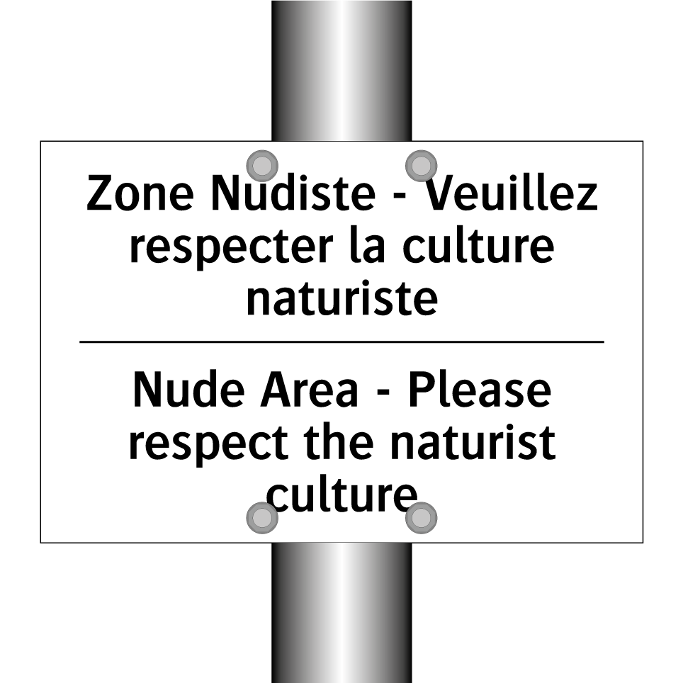 Zone Nudiste - Veuillez respecter /.../ - Nude Area - Please respect the /.../