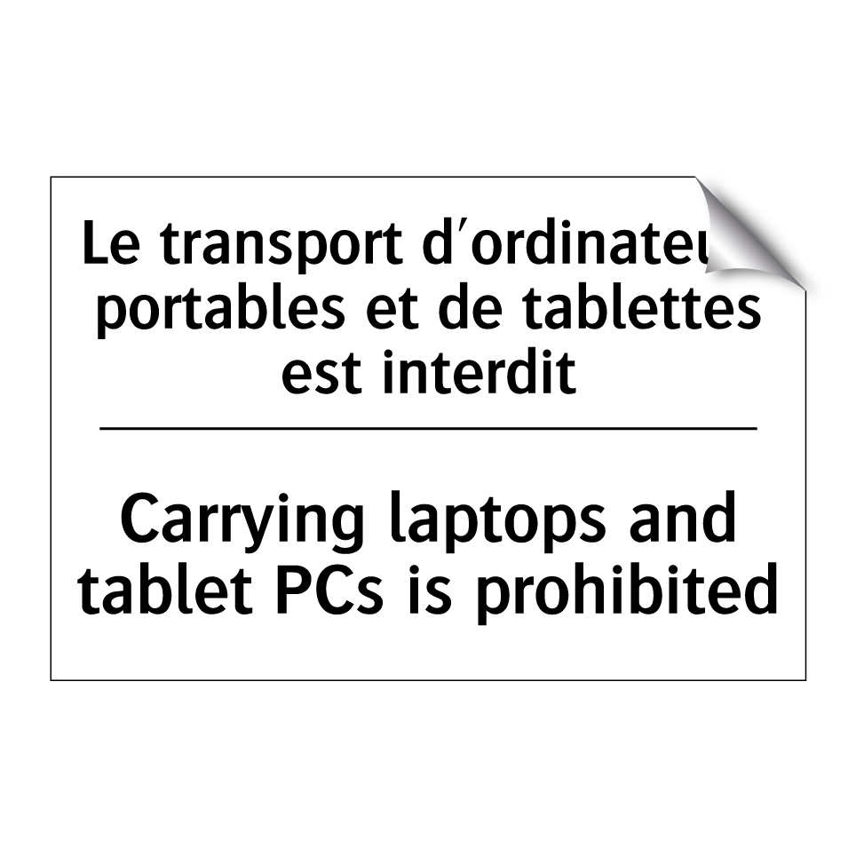 Le transport d'ordinateurs portables /.../ - Carrying laptops and tablet PCs /.../