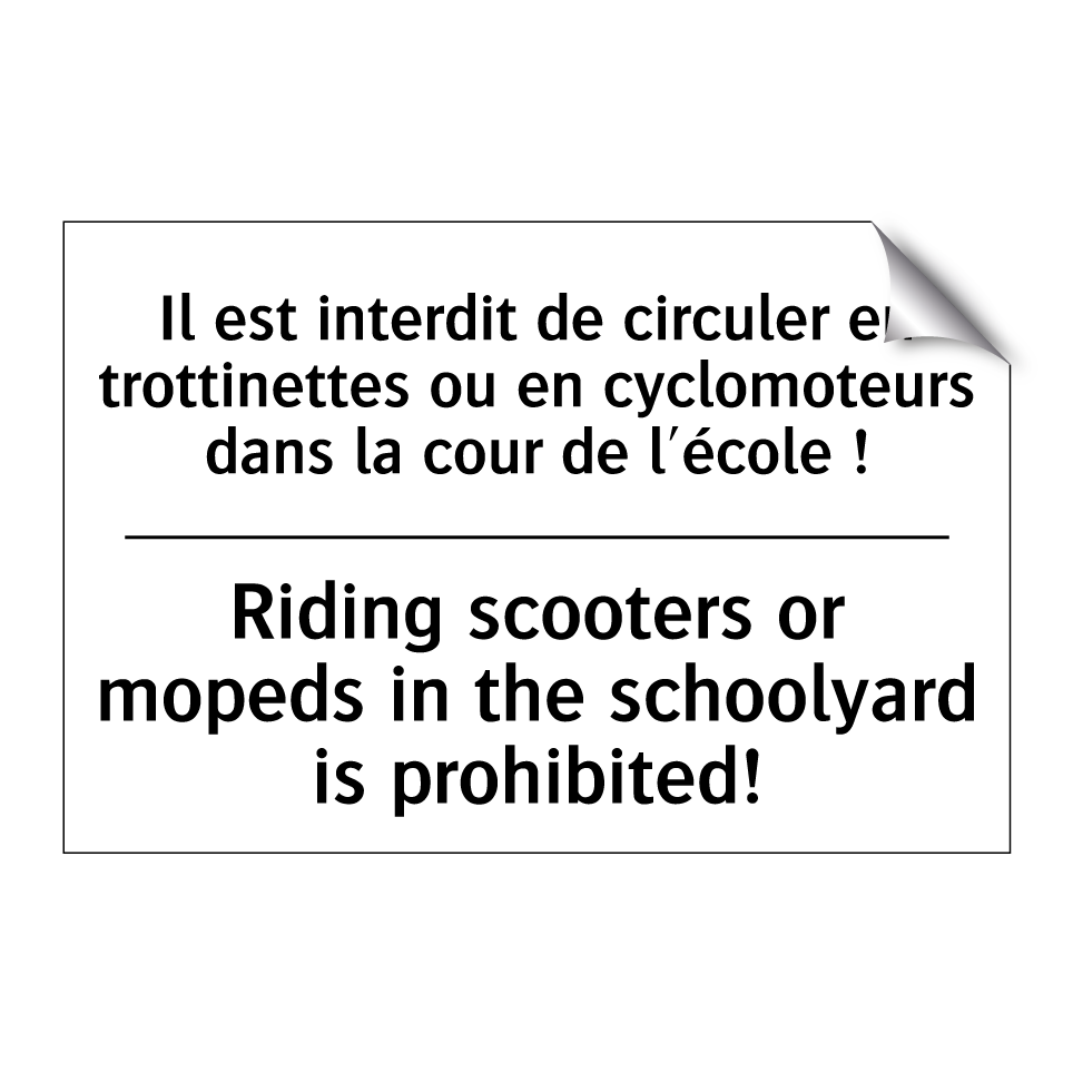 Il est interdit de circuler en /.../ - Riding scooters or mopeds in the /.../