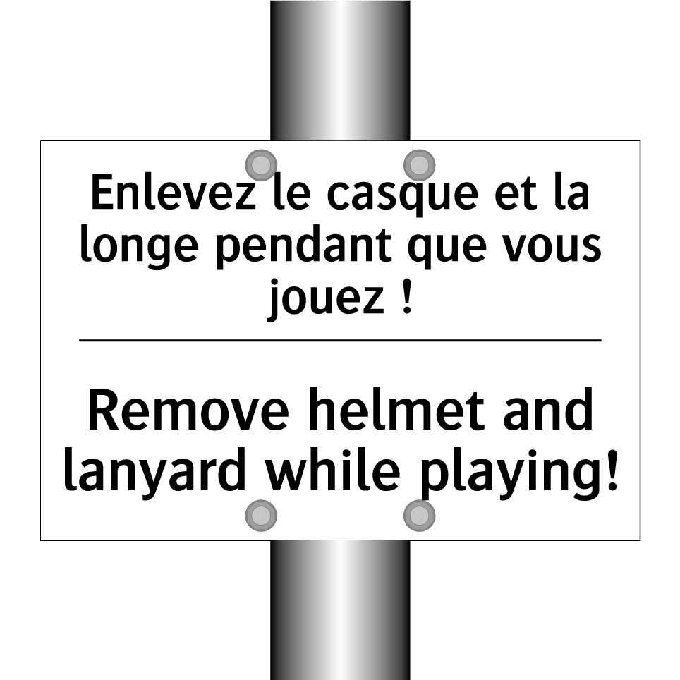 Enlevez le casque et la longe /.../ - Remove helmet and lanyard while /.../