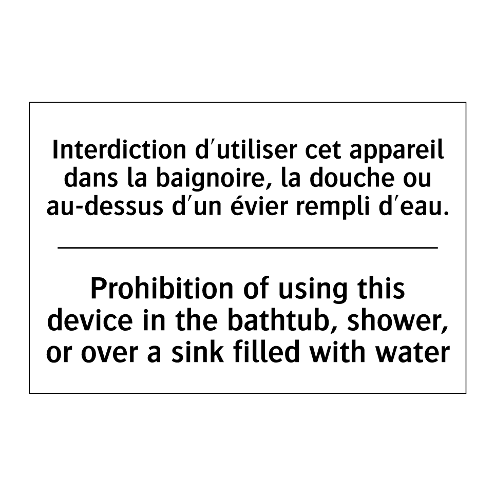 Interdiction d'utiliser cet appareil /.../ - Prohibition of using this device /.../