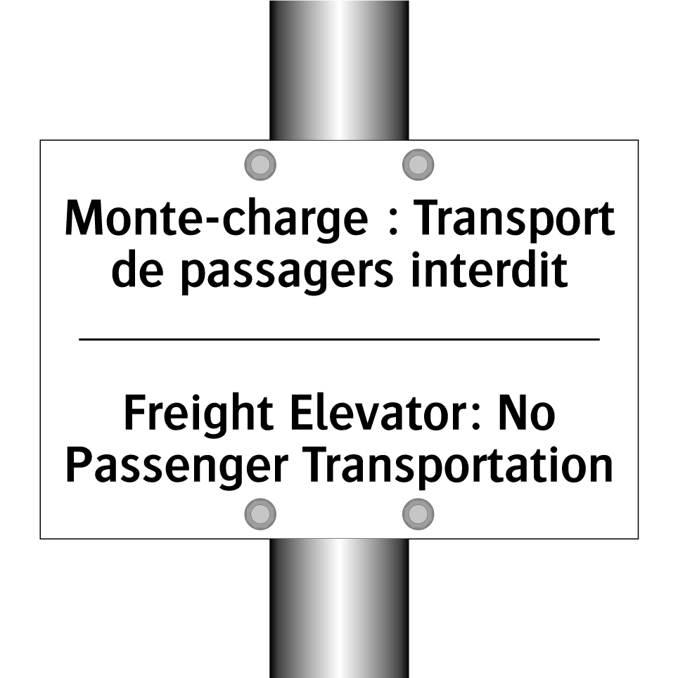 Monte-charge : Transport de passagers /.../ - Freight Elevator: No Passenger /.../