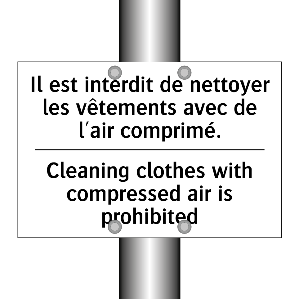 Il est interdit de nettoyer les /.../ - Cleaning clothes with compressed /.../