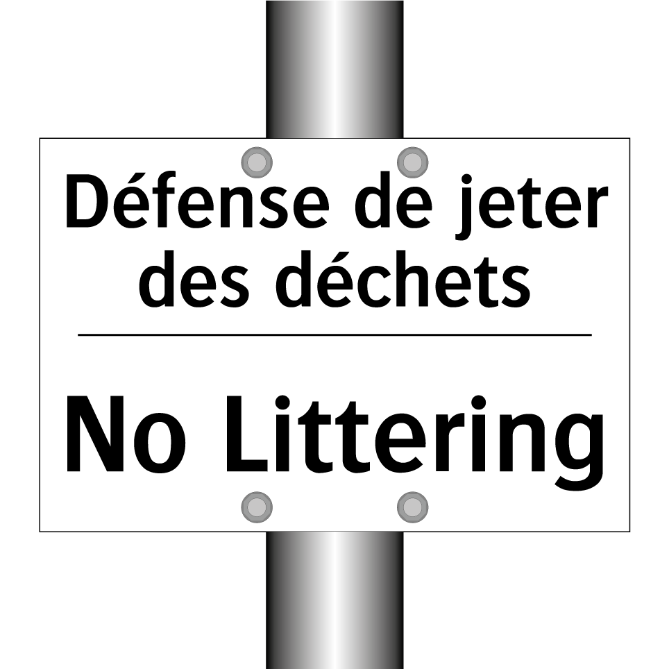 Défense de jeter des déchets - No Littering