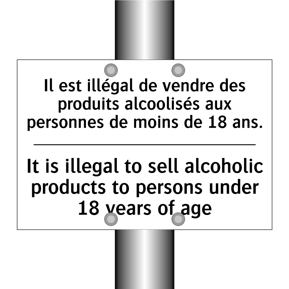 Il est illégal de vendre des produits /.../ - It is illegal to sell alcoholic /.../