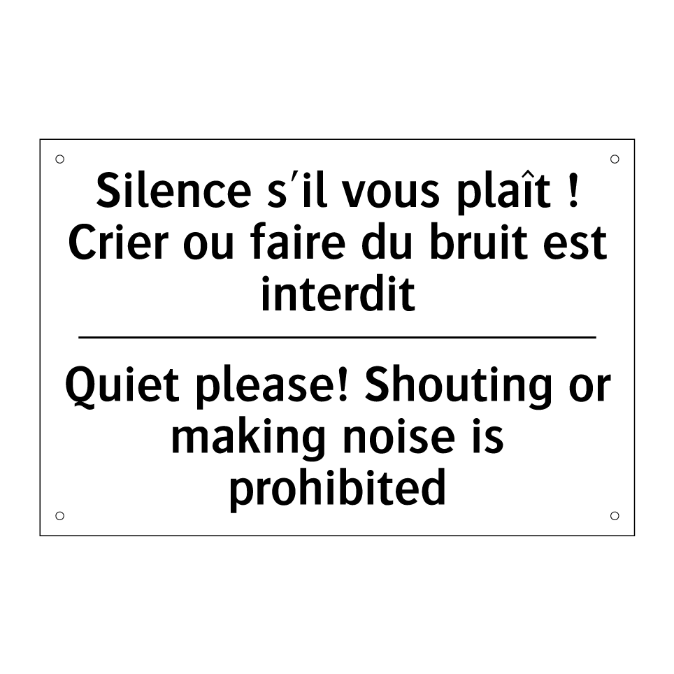Silence s'il vous plaît ! Crier /.../ - Quiet please! Shouting or making /.../
