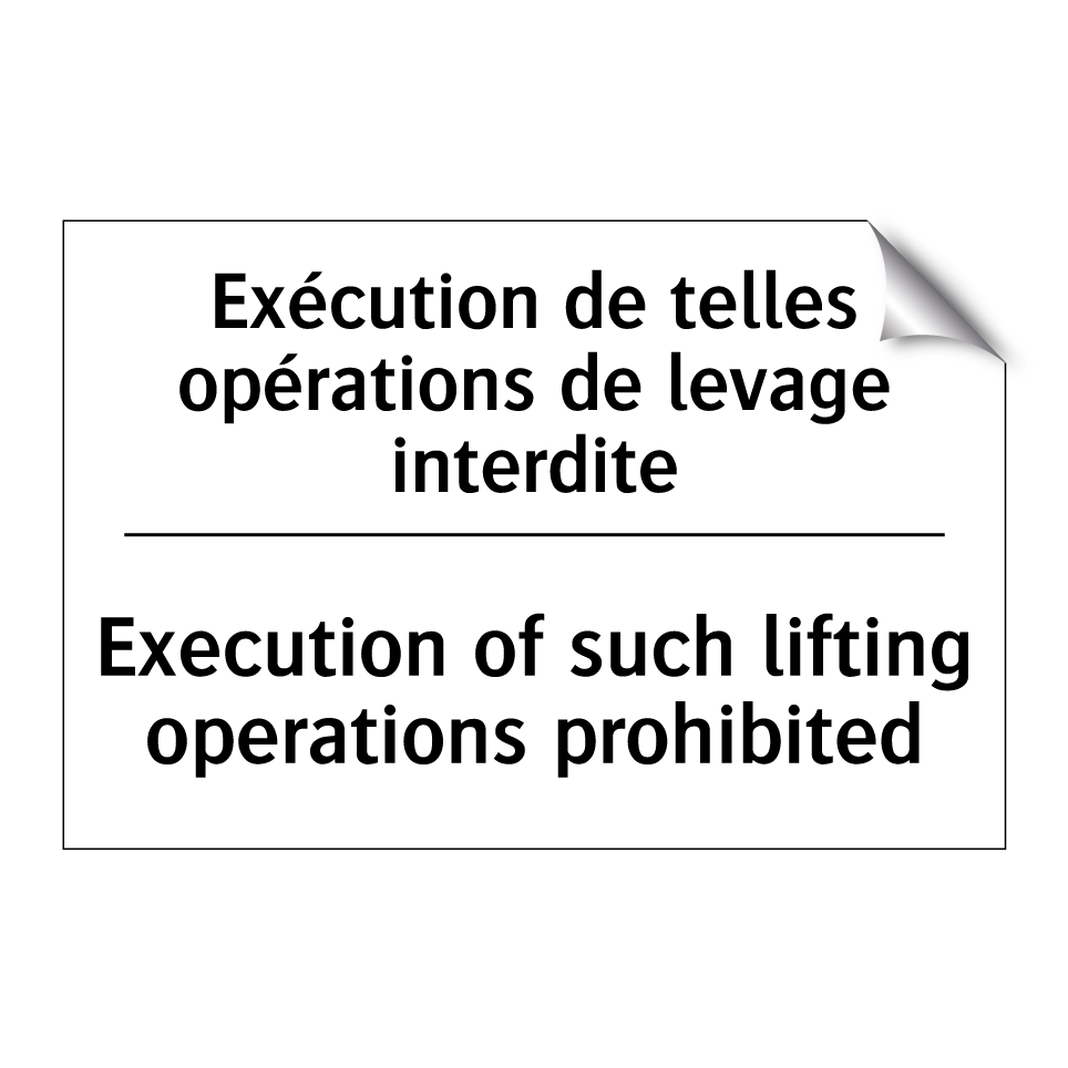 Exécution de telles opérations /.../ - Execution of such lifting operations /.../