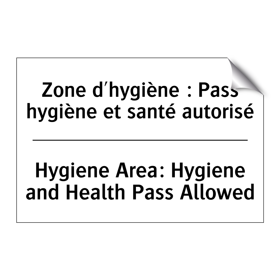 Zone d'hygiène : Pass hygiène /.../ - Hygiene Area: Hygiene and Health /.../