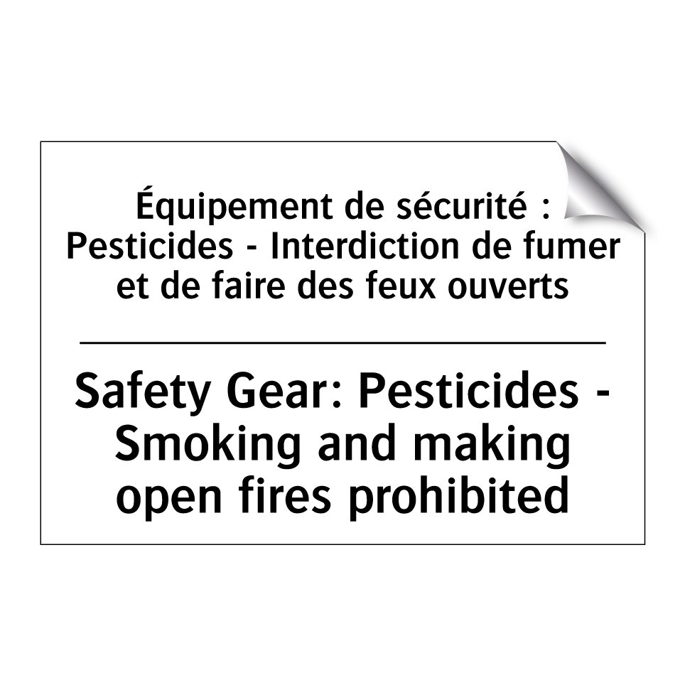 Équipement de sécurité : Pesticides /.../ - Safety Gear: Pesticides - Smoking /.../