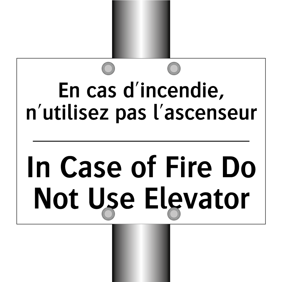 En cas d'incendie, n'utilisez /.../ - In Case of Fire Do Not Use Elevator /.../