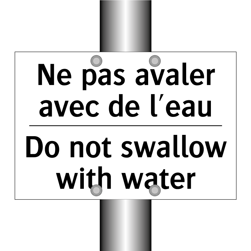 Ne pas avaler avec de l'eau - Do not swallow with water