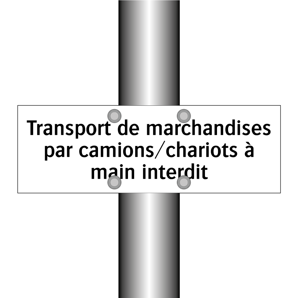 Transport de marchandises par camions/chariots à main interdit