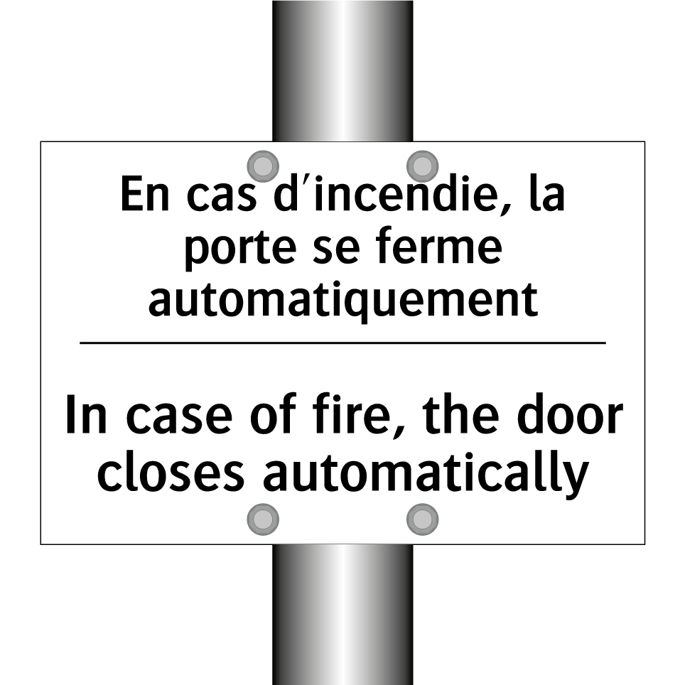 En cas d'incendie, la porte se /.../ - In case of fire, the door closes /.../