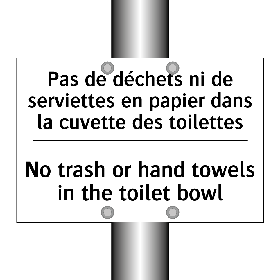 Pas de déchets ni de serviettes /.../ - No trash or hand towels in the /.../