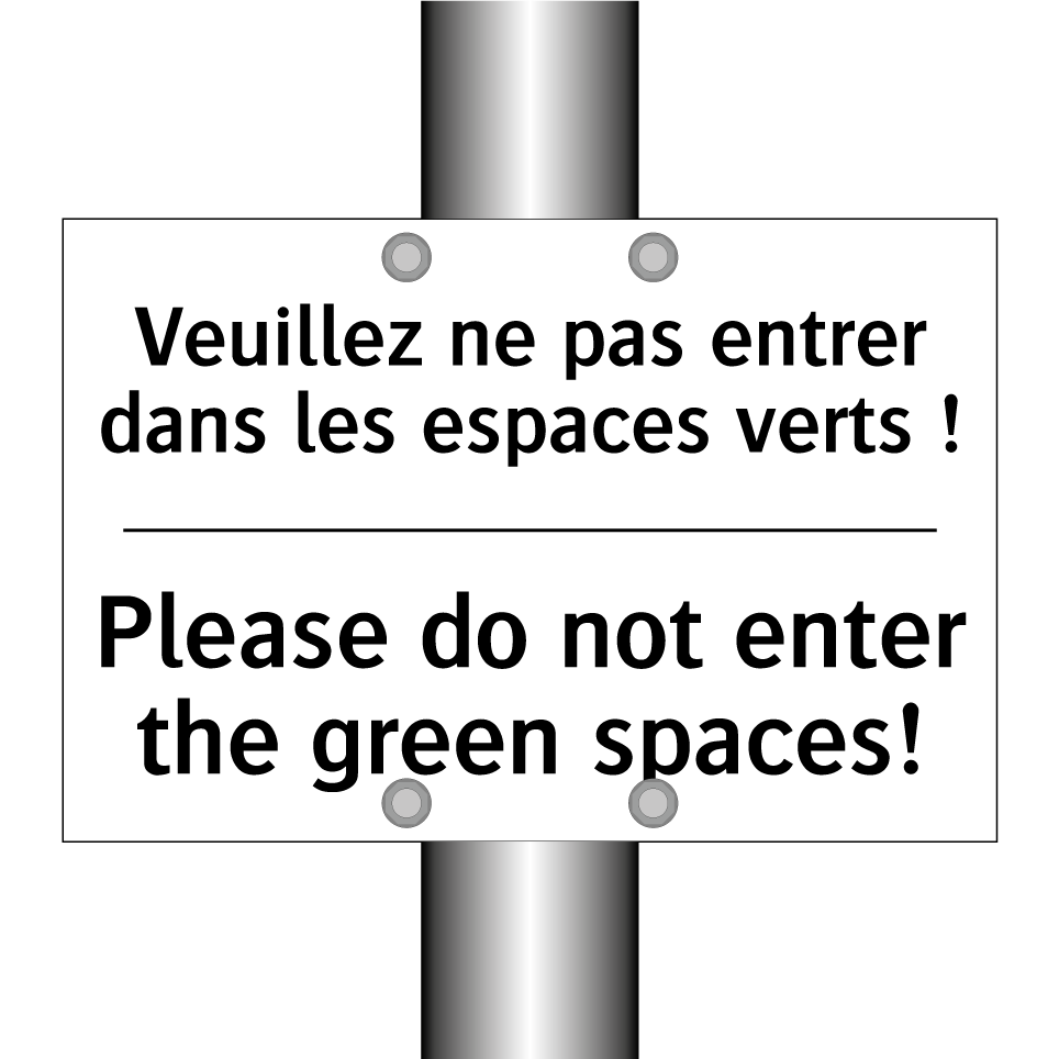 Veuillez ne pas entrer dans les /.../ - Please do not enter the green /.../