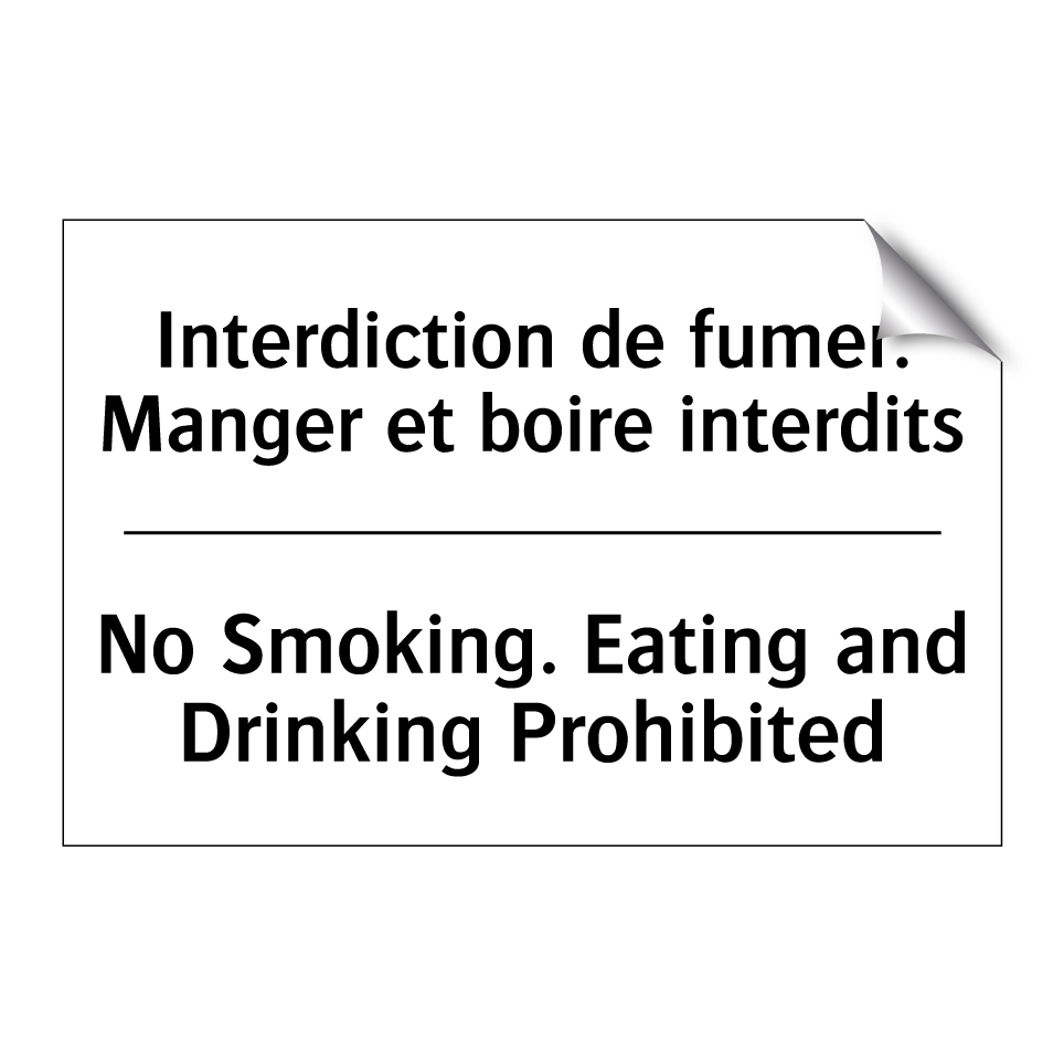 Interdiction de fumer. Manger /.../ - No Smoking. Eating and Drinking /.../