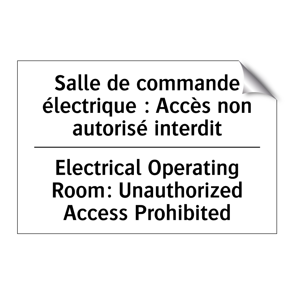 Salle de commande électrique : /.../ - Electrical Operating Room: Unauthorized /.../