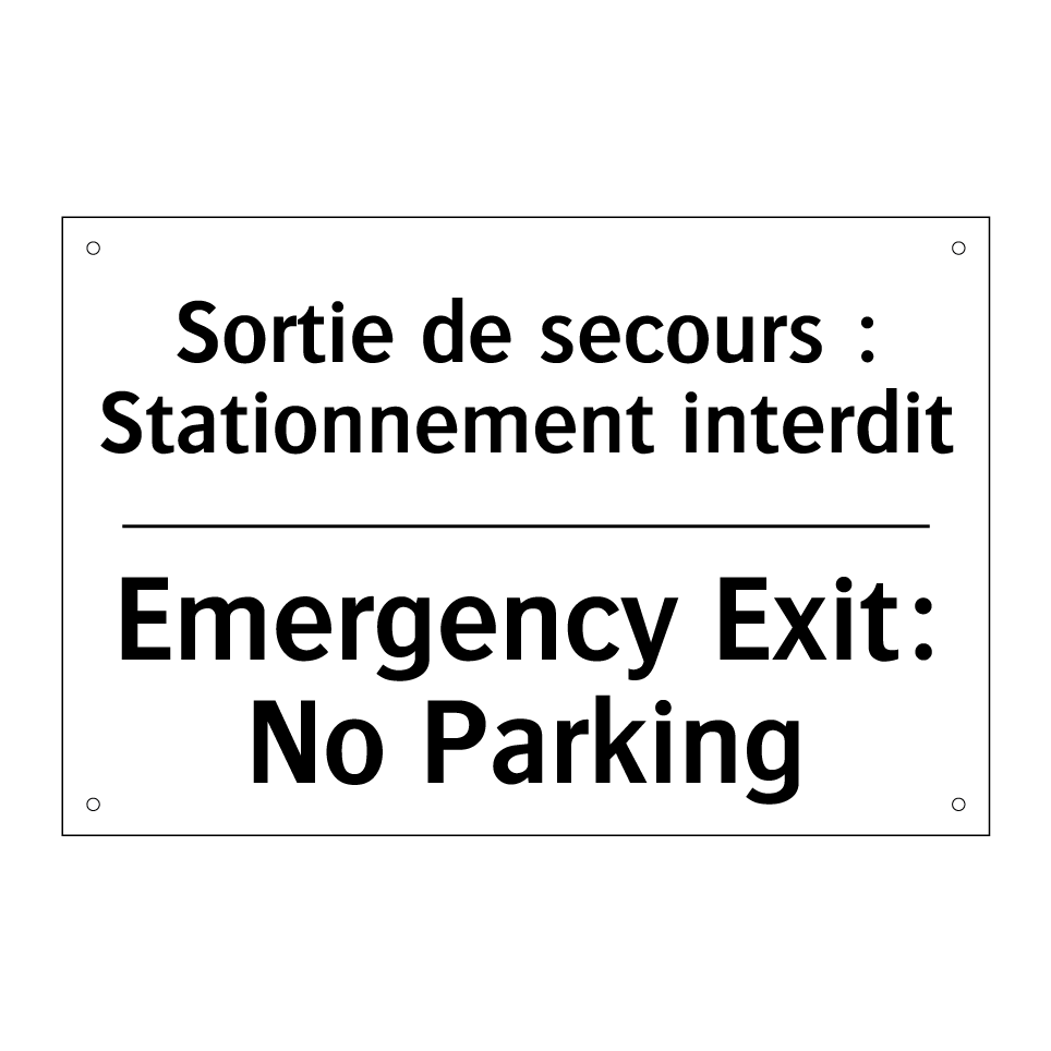 Sortie de secours : Stationnement /.../ - Emergency Exit: No Parking