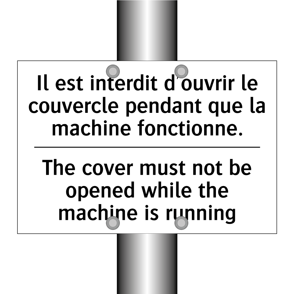 Il est interdit d'ouvrir le couvercle /.../ - The cover must not be opened while /.../