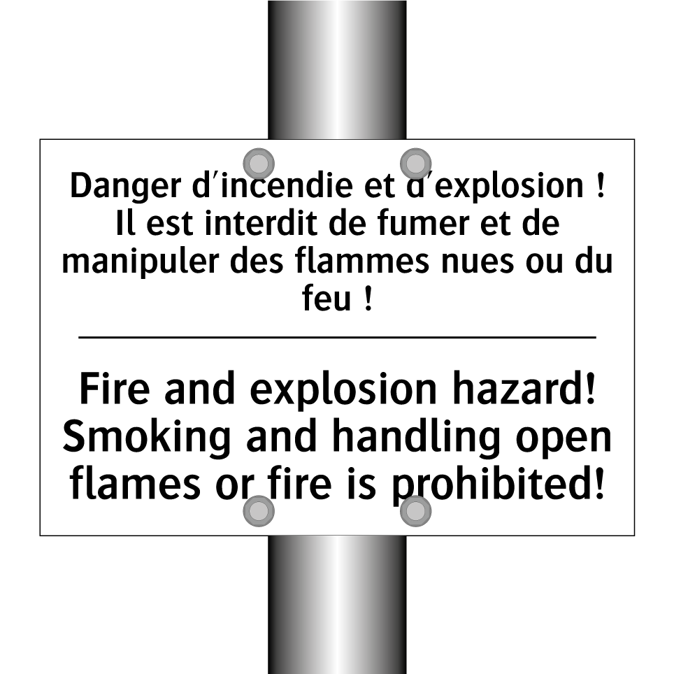 Danger d'incendie et d'explosion /.../ - Fire and explosion hazard! Smoking /.../