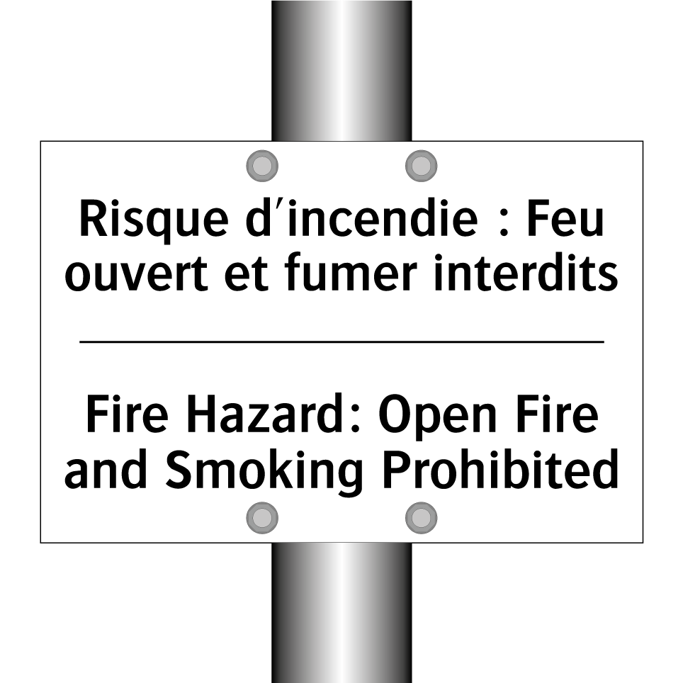Risque d'incendie : Feu ouvert /.../ - Fire Hazard: Open Fire and Smoking /.../