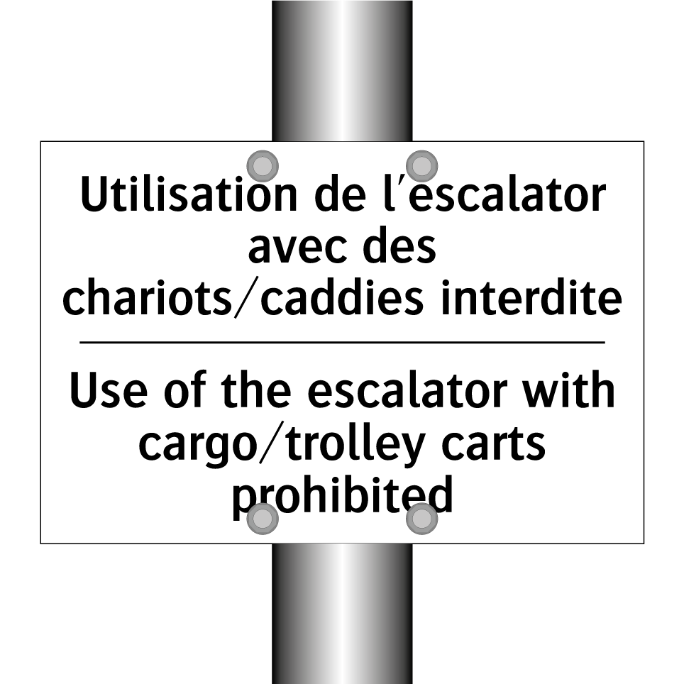 Utilisation de l'escalator avec /.../ - Use of the escalator with cargo/trolley /.../