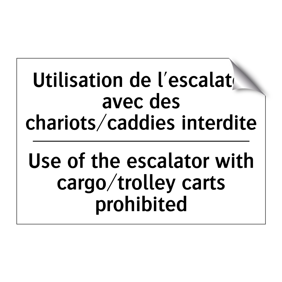 Utilisation de l'escalator avec /.../ - Use of the escalator with cargo/trolley /.../