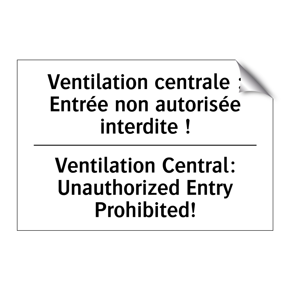 Ventilation centrale : Entrée /.../ - Ventilation Central: Unauthorized /.../