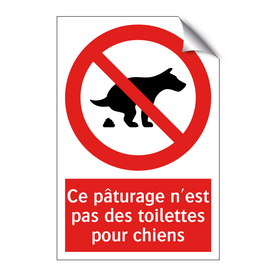 Ce pâturage n'est pas des toilettes pour chiens