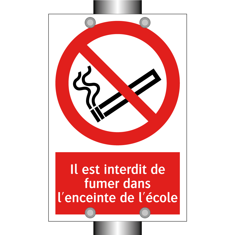 Il est interdit de fumer dans l'enceinte de l'école