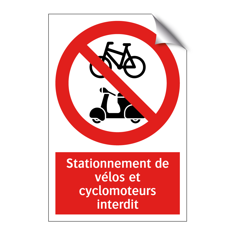 Stationnement de vélos et cyclomoteurs interdit