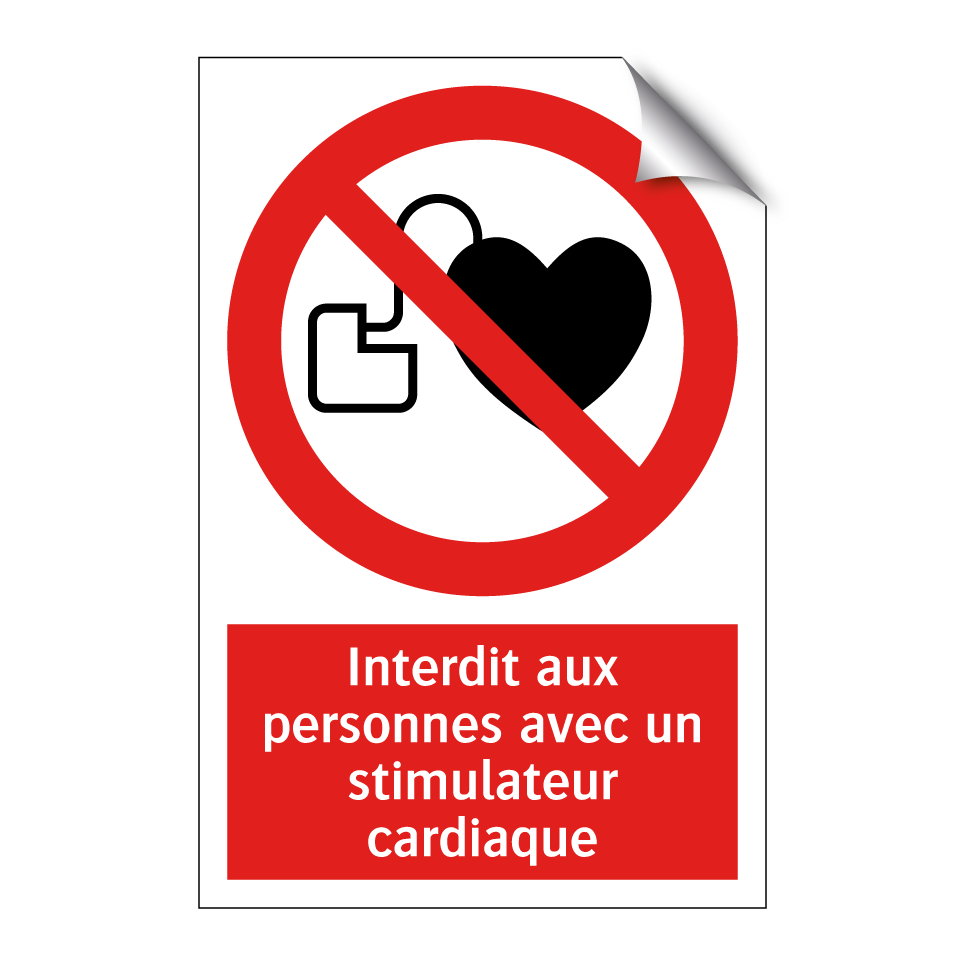 Interdit aux personnes avec un stimulateur cardiaque
