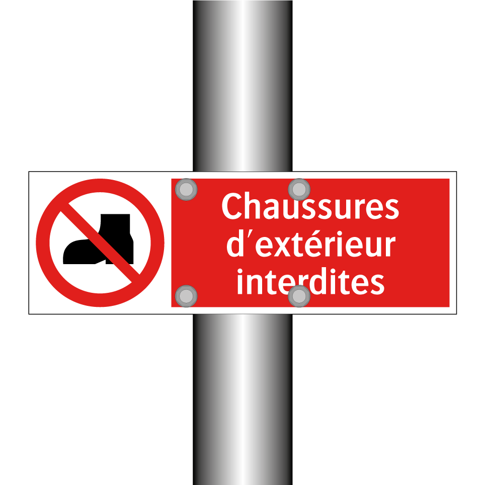Chaussures d'extérieur interdites