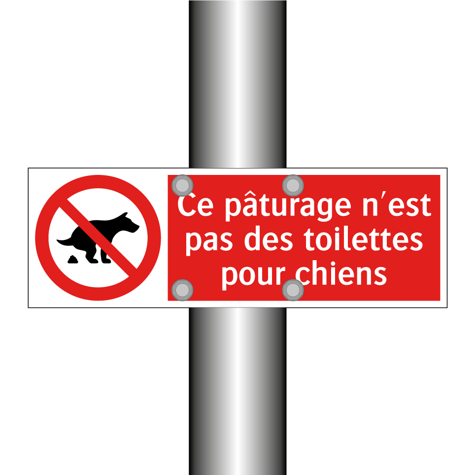 Ce pâturage n'est pas des toilettes pour chiens