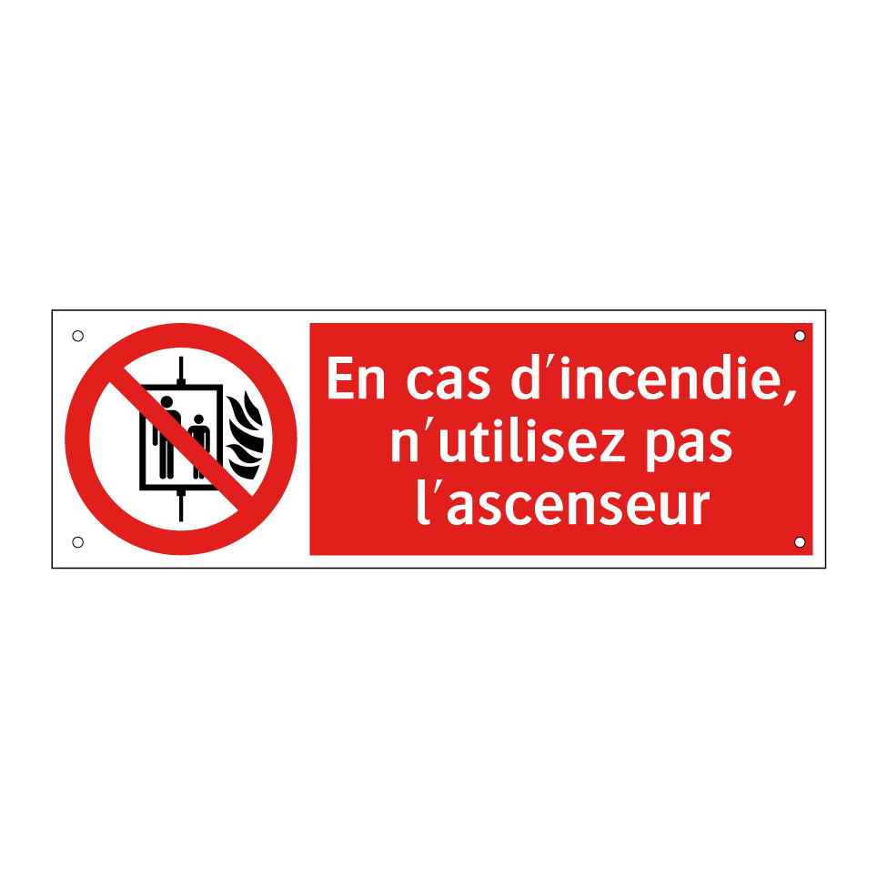 En cas d'incendie, n'utilisez pas l'ascenseur