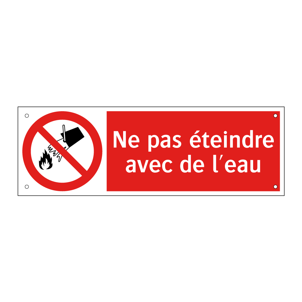 Ne pas éteindre avec de l'eau