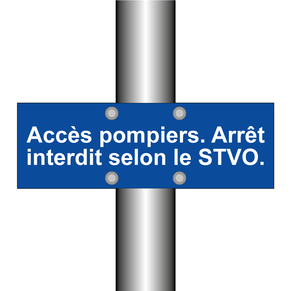Accès pompiers. Arrêt interdit selon le STVO.