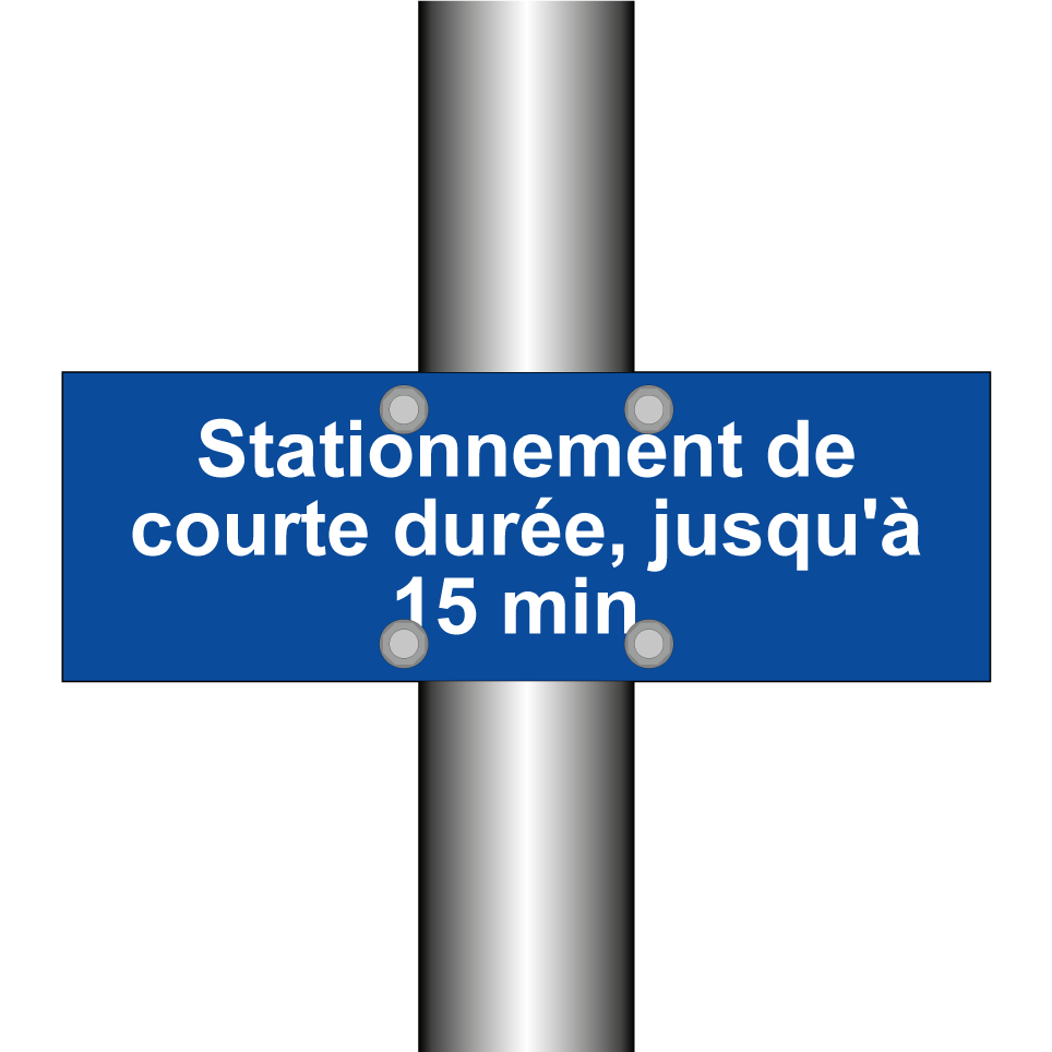 Stationnement de courte durée, jusqu'à 15 min.