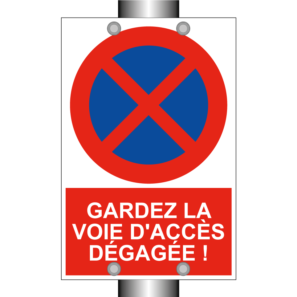 Gardez la voie d'accès dégagée !