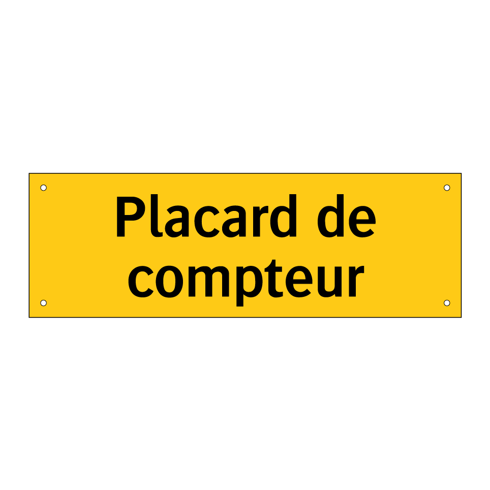 Placard de compteur