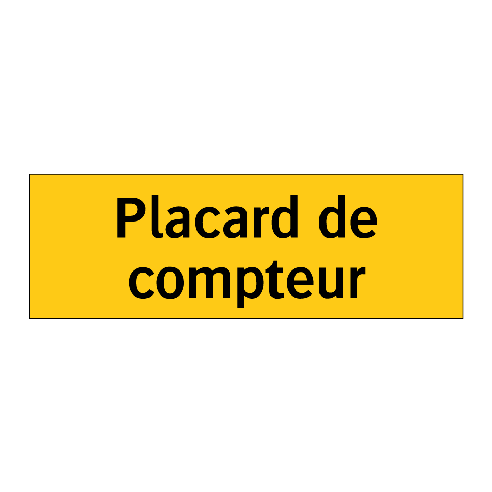 Placard de compteur