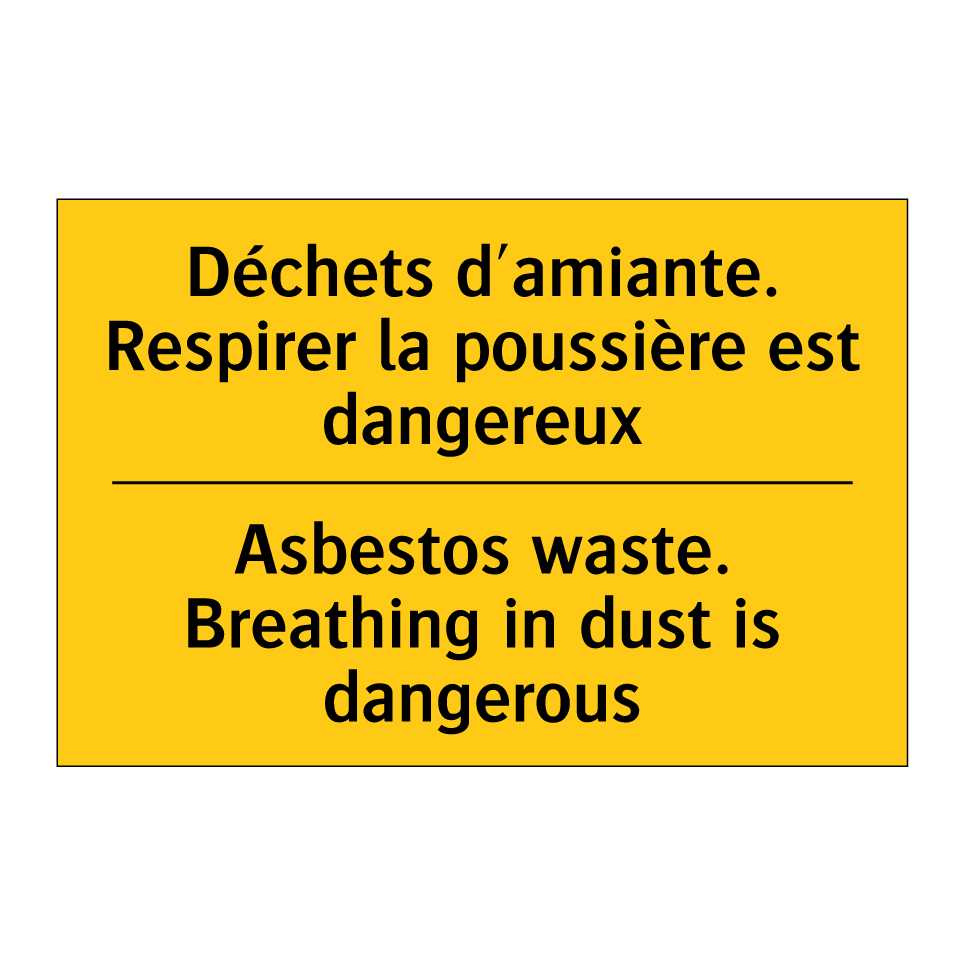 Déchets d'amiante. Respirer la /.../ - Asbestos waste. Breathing in dust /.../