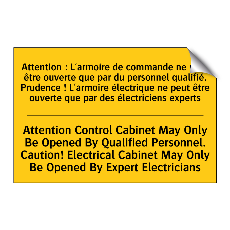Attention : L'armoire de commande /.../ - Attention Control Cabinet May /.../