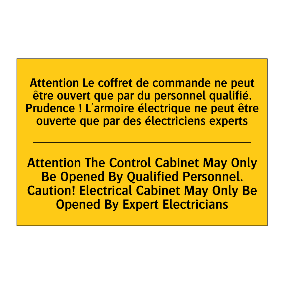 Attention Le coffret de commande /.../ - Attention The Control Cabinet /.../