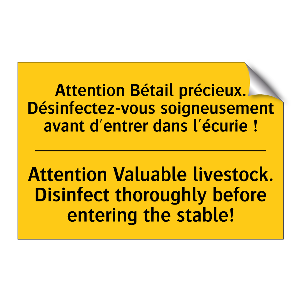 Attention Bétail précieux. Désinfectez-vous /.../ - Attention Valuable livestock. /.../