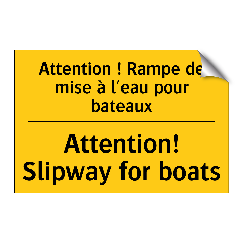 Attention ! Rampe de mise à l'eau /.../ - Attention! Slipway for boats