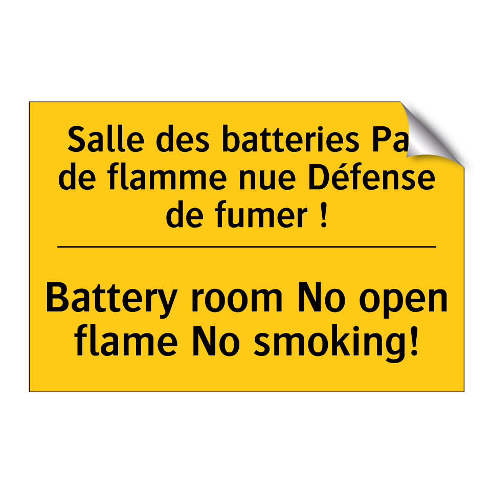 Salle des batteries Pas de flamme /.../ - Battery room No open flame No /.../