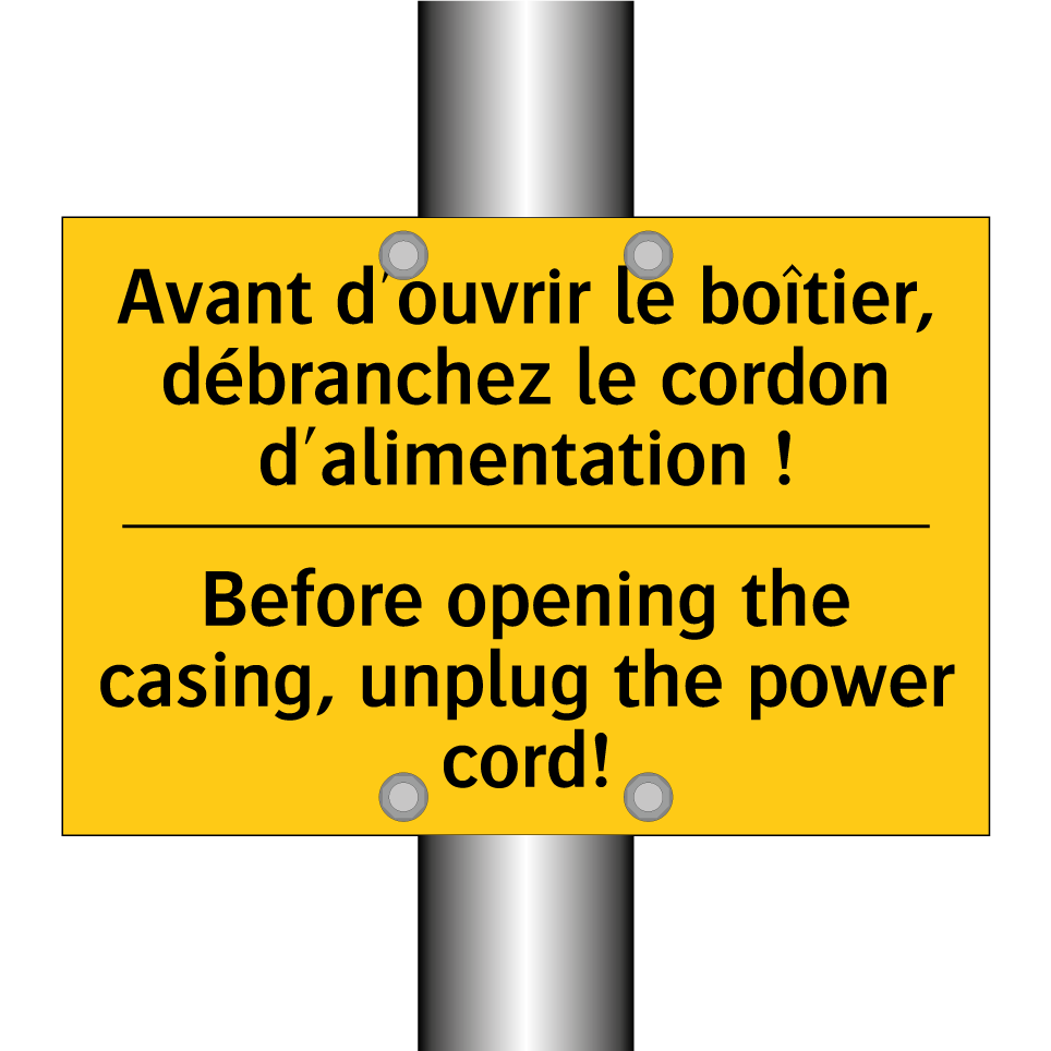 Avant d'ouvrir le boîtier, débranchez /.../ - Before opening the casing, unplug /.../