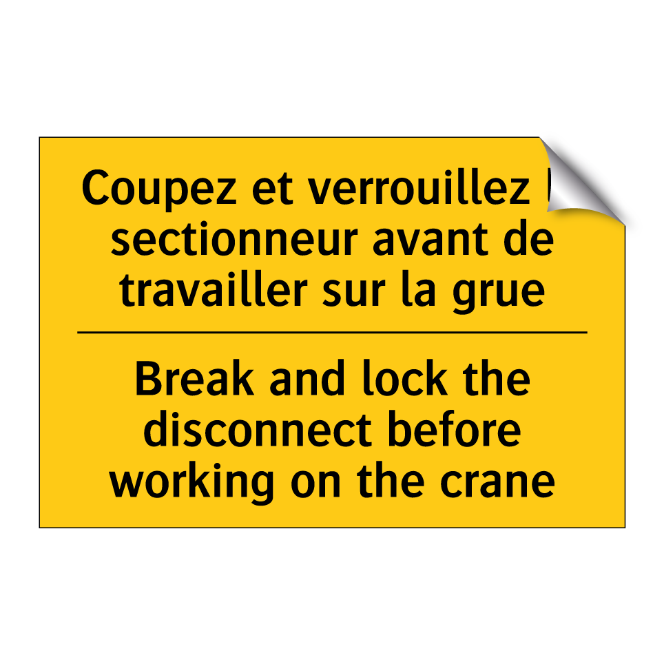 Coupez et verrouillez le sectionneur /.../ - Break and lock the disconnect /.../