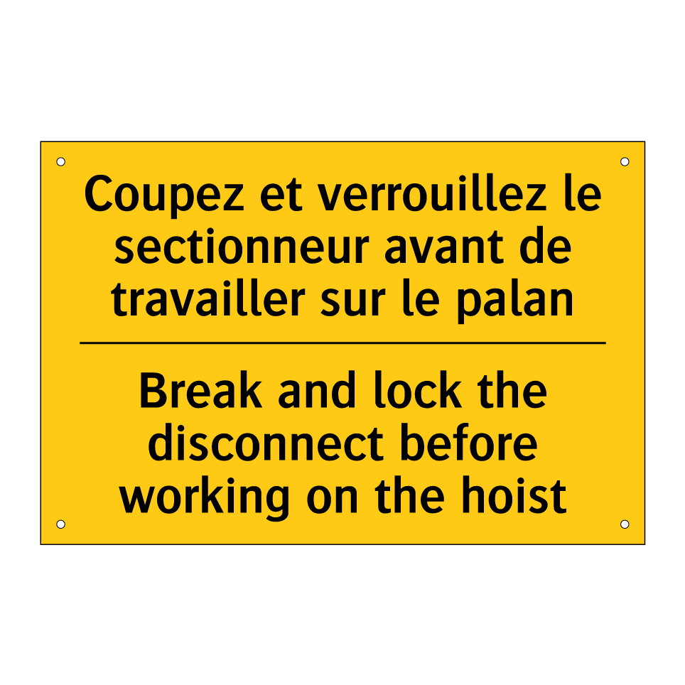 Coupez et verrouillez le sectionneur /.../ - Break and lock the disconnect /.../